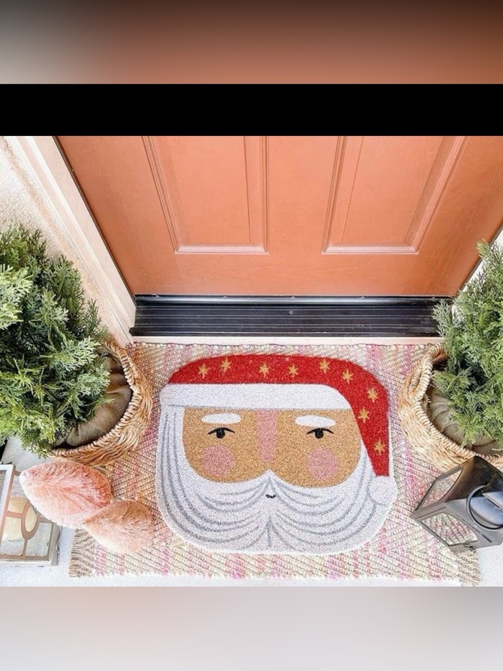 Anthropologie Santa Christmas Holiday Doormat - Picture 3 of 3